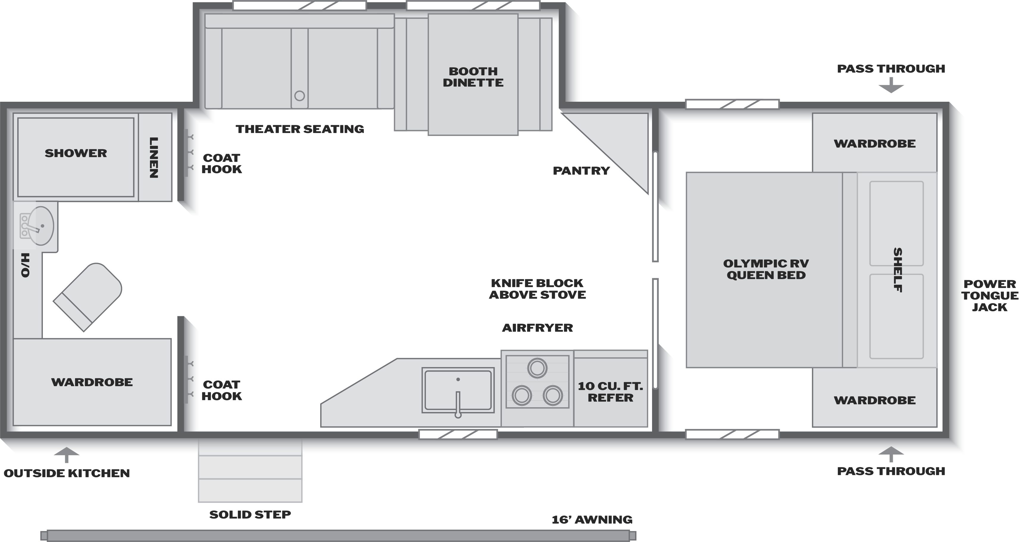 Floorplan of RV model 2500RBSWE