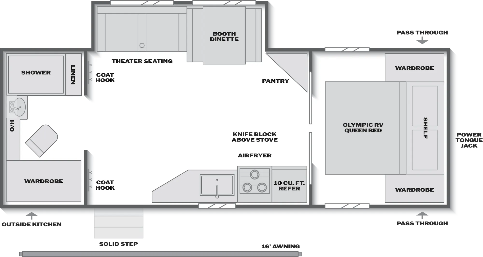 2025 Keystone Springdale 2500RBSWE floor plan diagram — Travel Trailer, sleeps 3