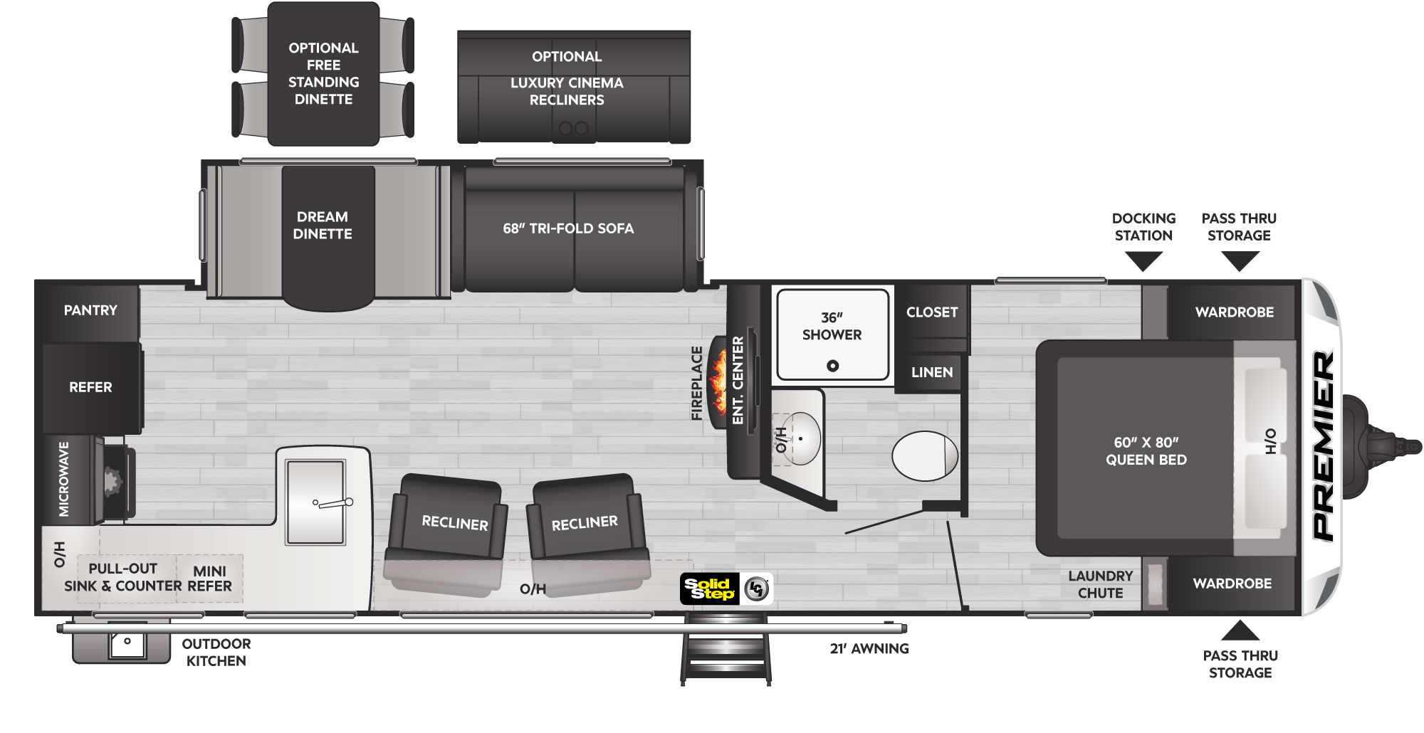 2023 Keystone Premier 29RKPR floorplan diagram