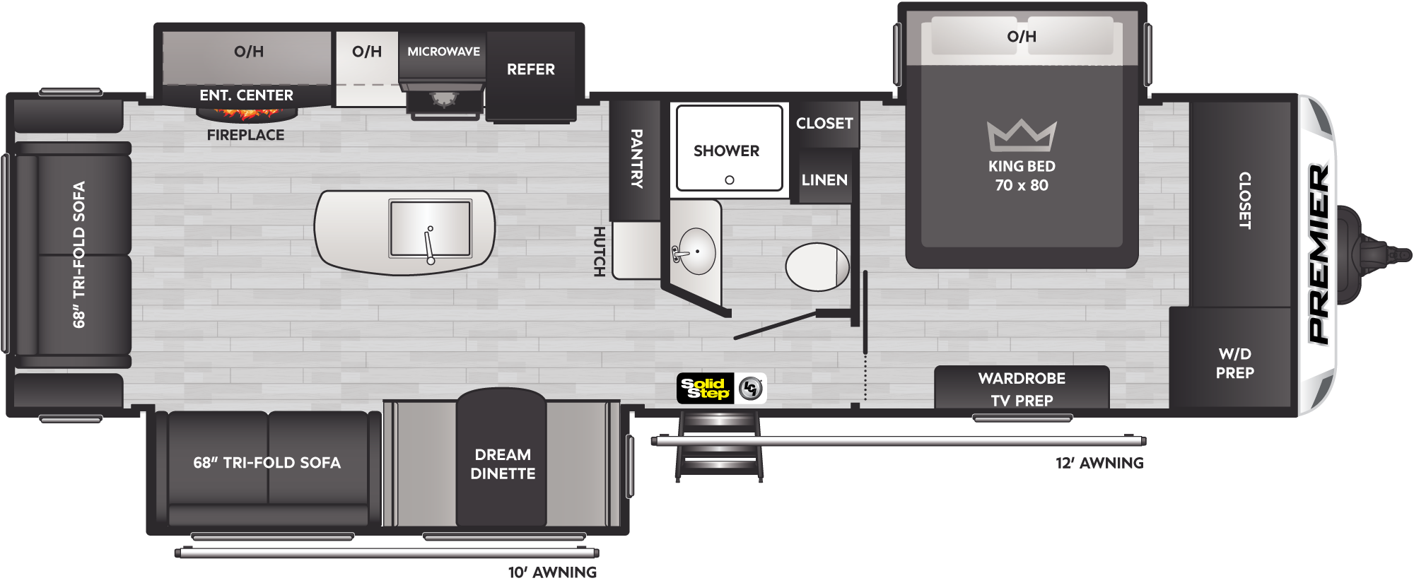 2023 Keystone Premier 31REPR floorplan diagram