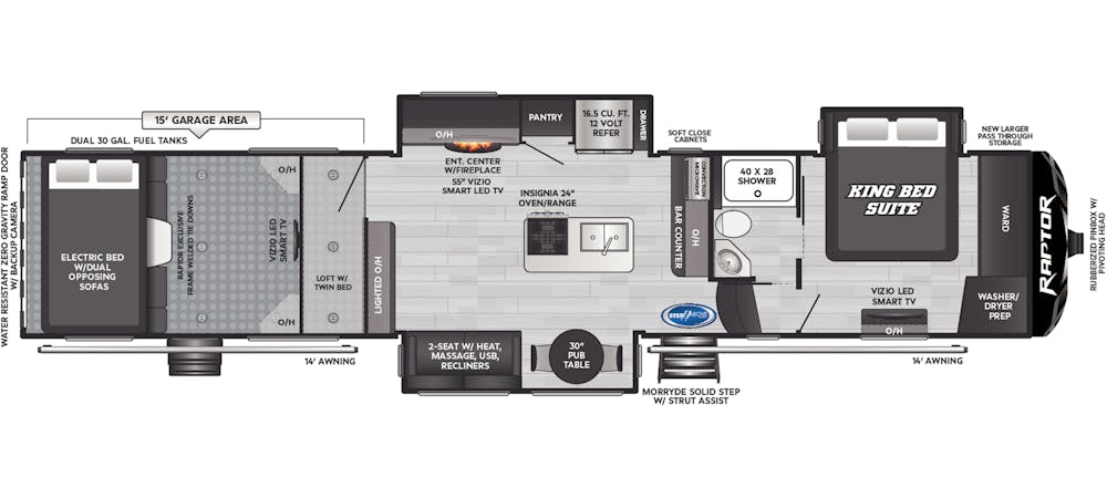 Raptor 428 Floorplan Drawing