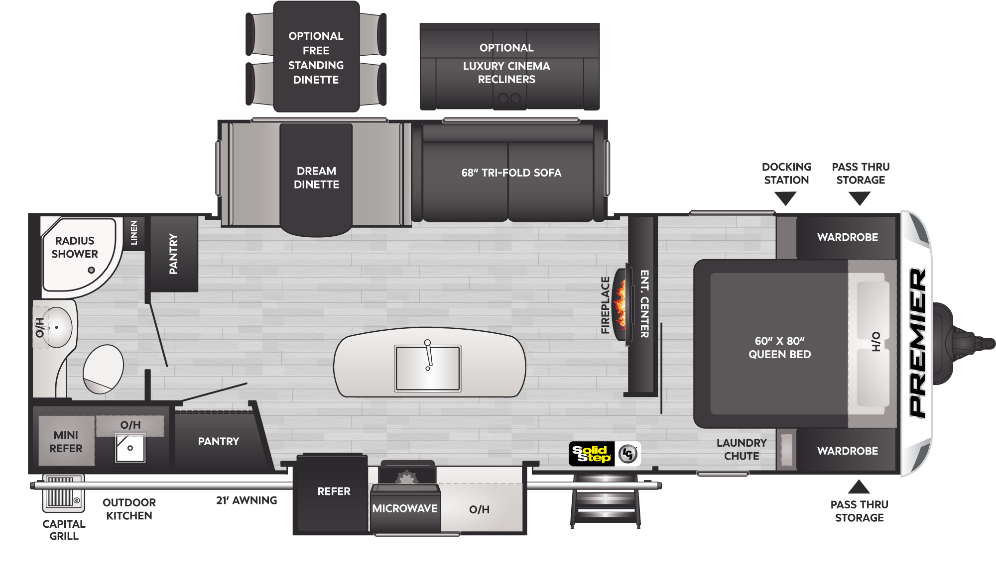 2023 Keystone Premier 26RBPR floorplan diagram