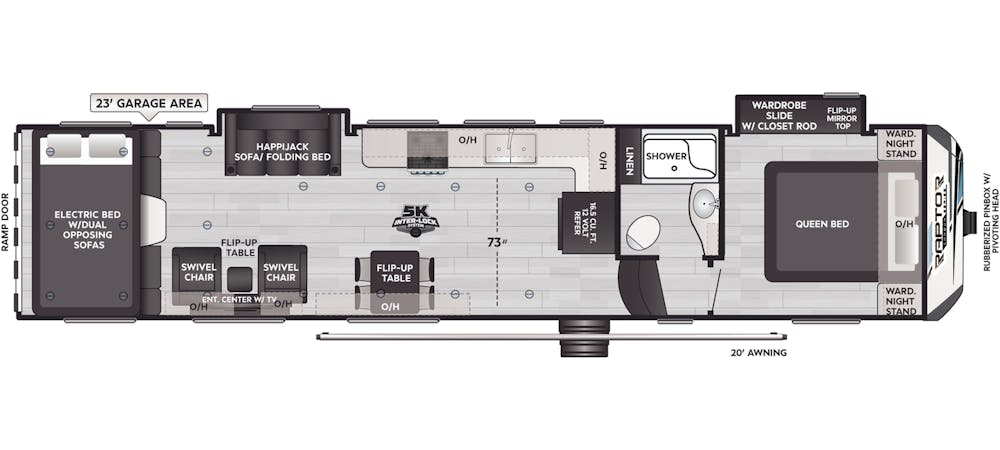 Raptor Carbon 340 Floorplan Drawing