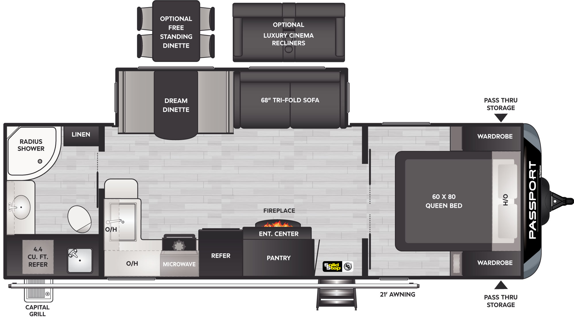 2024 Keystone Passport Gt 2605RBWE floorplan diagram