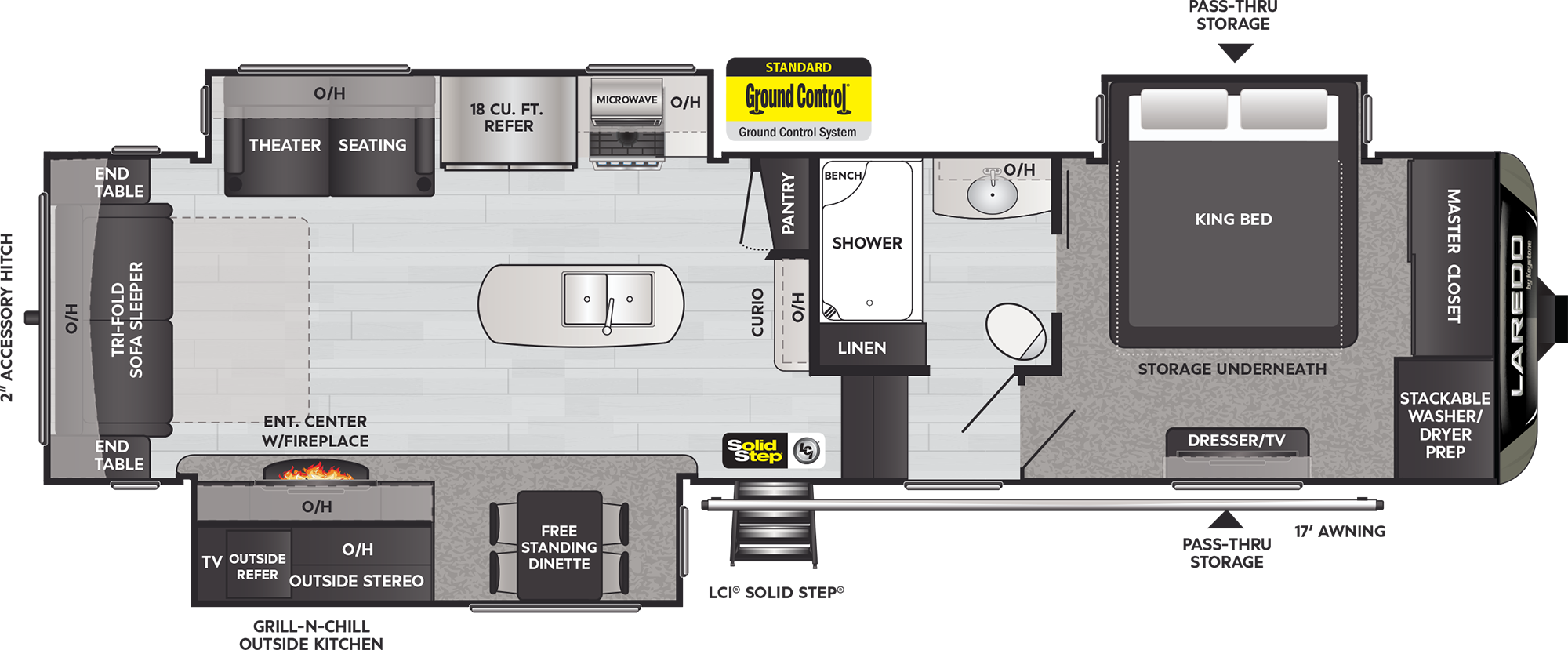 2021 Keystone Laredo 325RL floorplan diagram