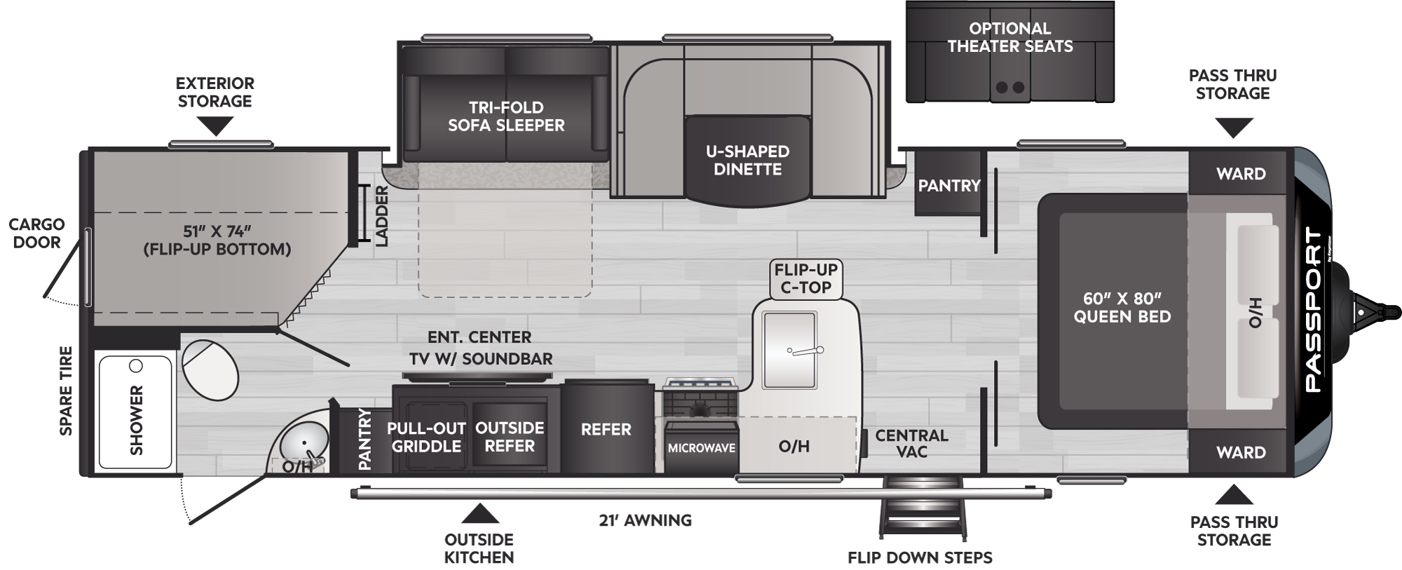 2024 Keystone Passport Gt 2951BHWE floorplan diagram
