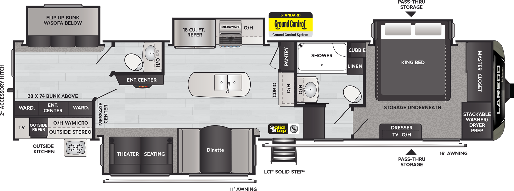 2021 Keystone Laredo 367BH floorplan diagram