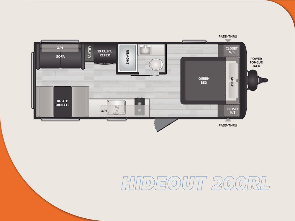 Hideout 200RL Floorplan Drawing