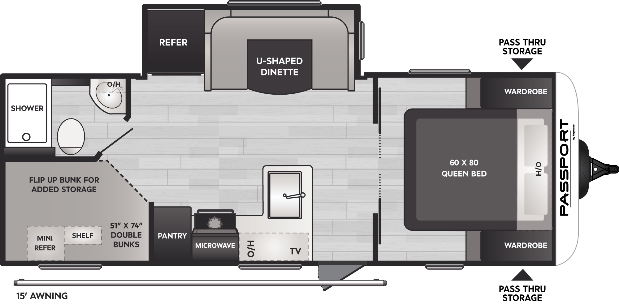 2025 Keystone Passport Super Light 229BHWE floorplan diagram