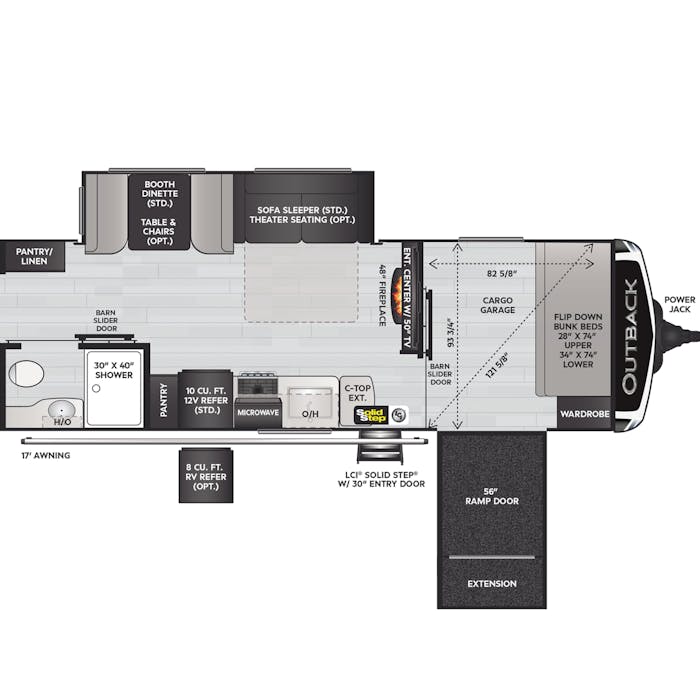Outback 342CG floorplan drawing
