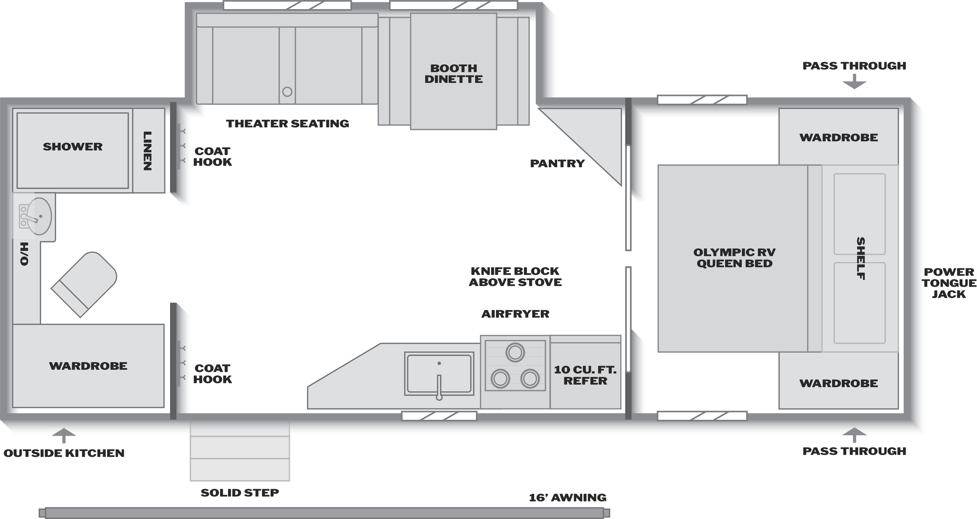 Floorplan of RV model 250RBS