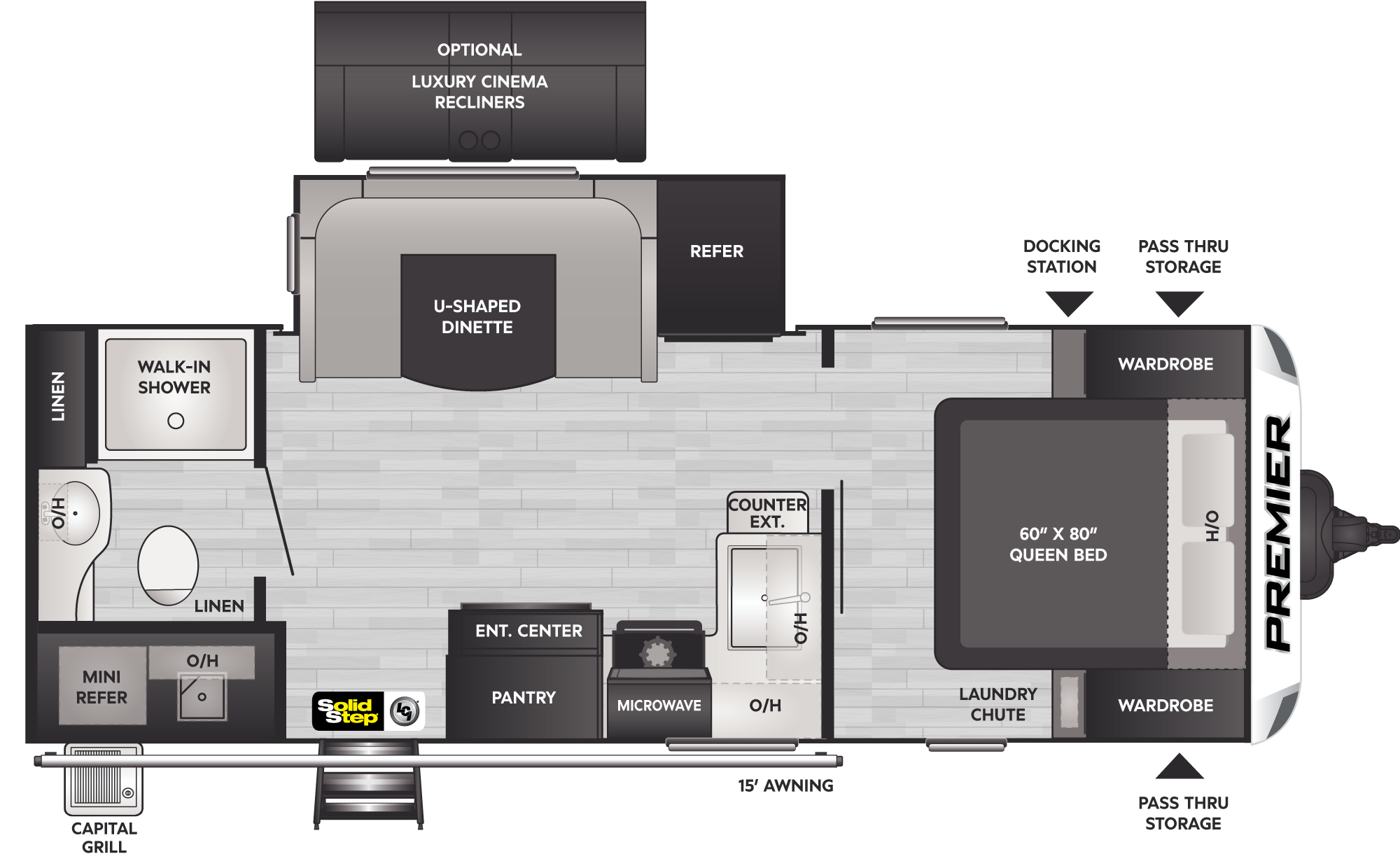 2023 Keystone Premier 23RBPR floorplan diagram