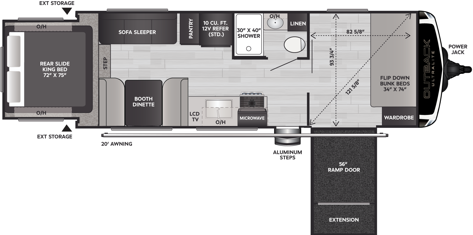 2024 Keystone Outback Ultra Lite 240URS floorplan diagram