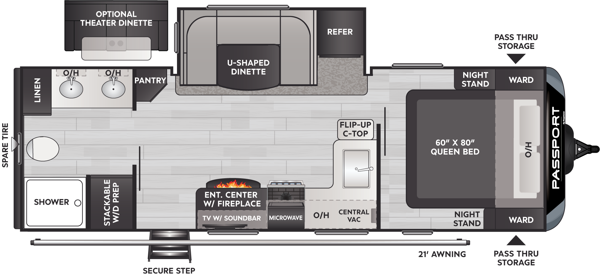 2024 Keystone Passport Gt 2400RB floorplan diagram