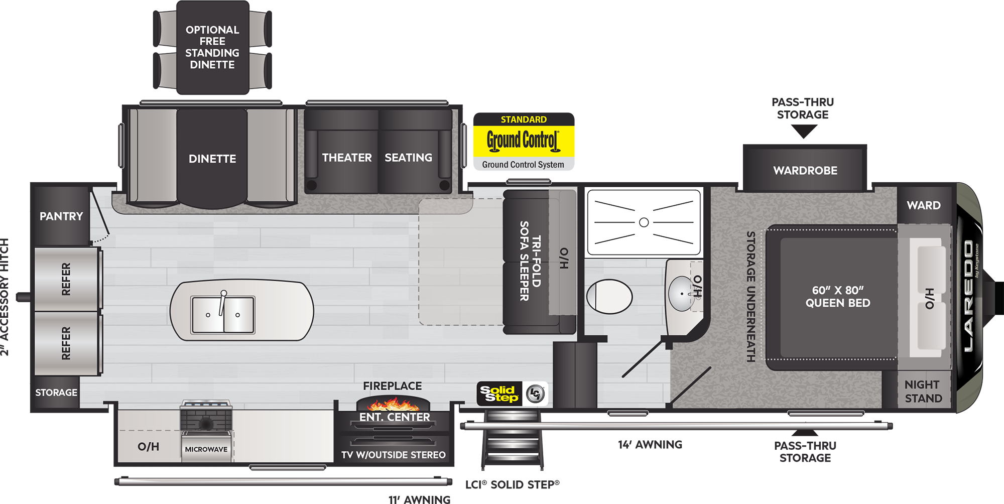 2021 Keystone Laredo Super Lite 291SMK floorplan diagram