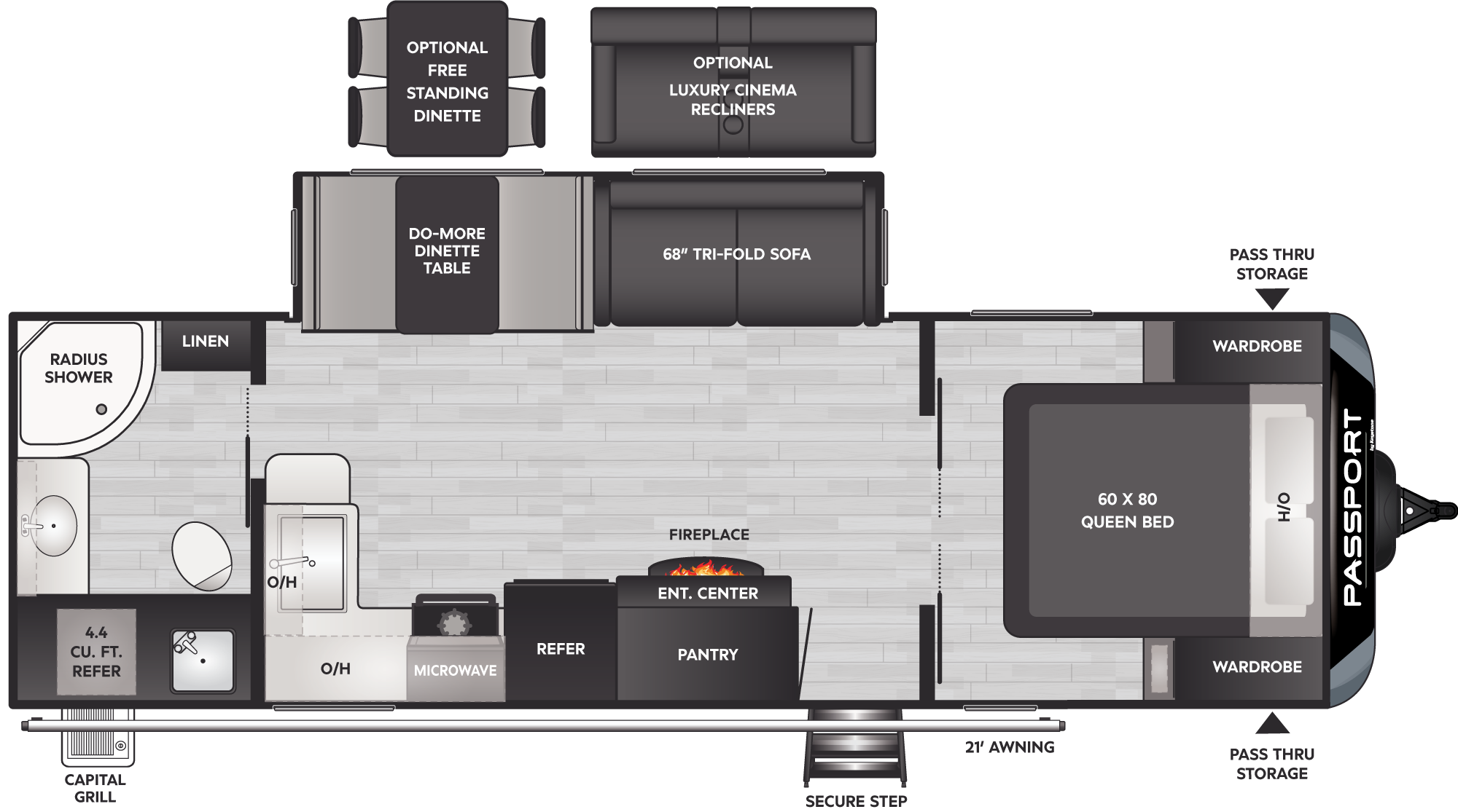 2024 Keystone Passport Gt 2605RB floorplan diagram