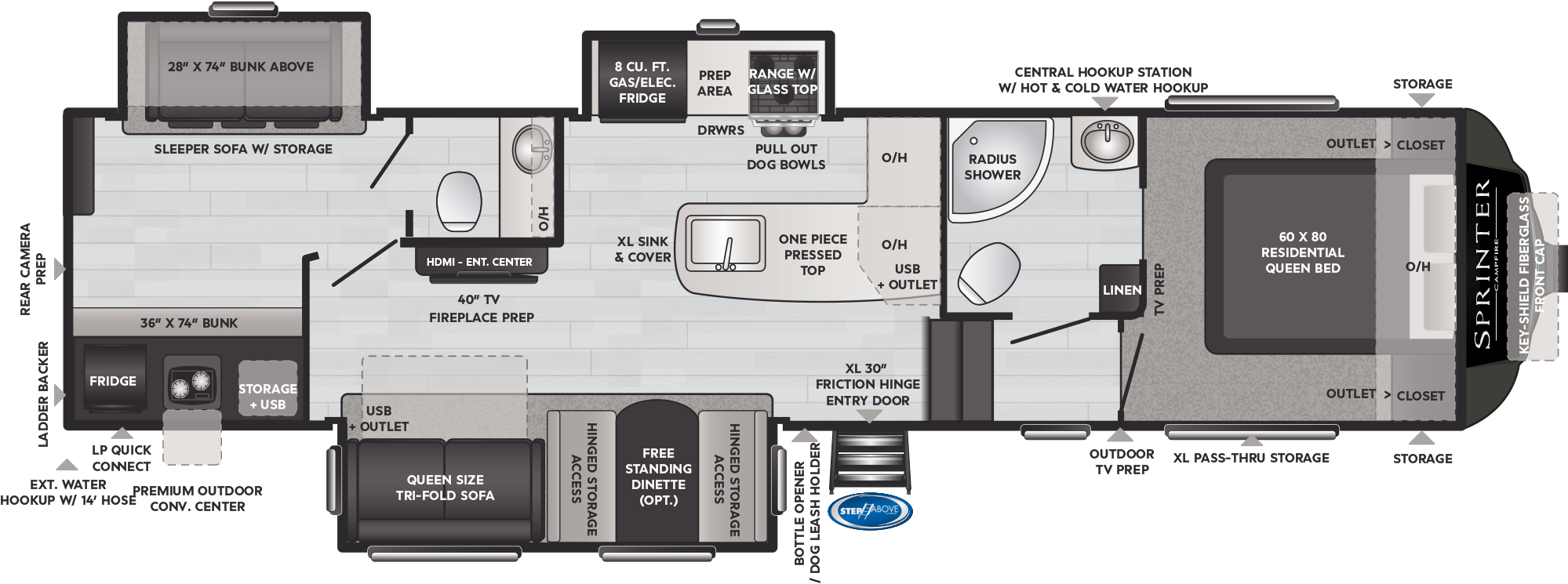 Sprinter Campfire 32FWBH floorplan