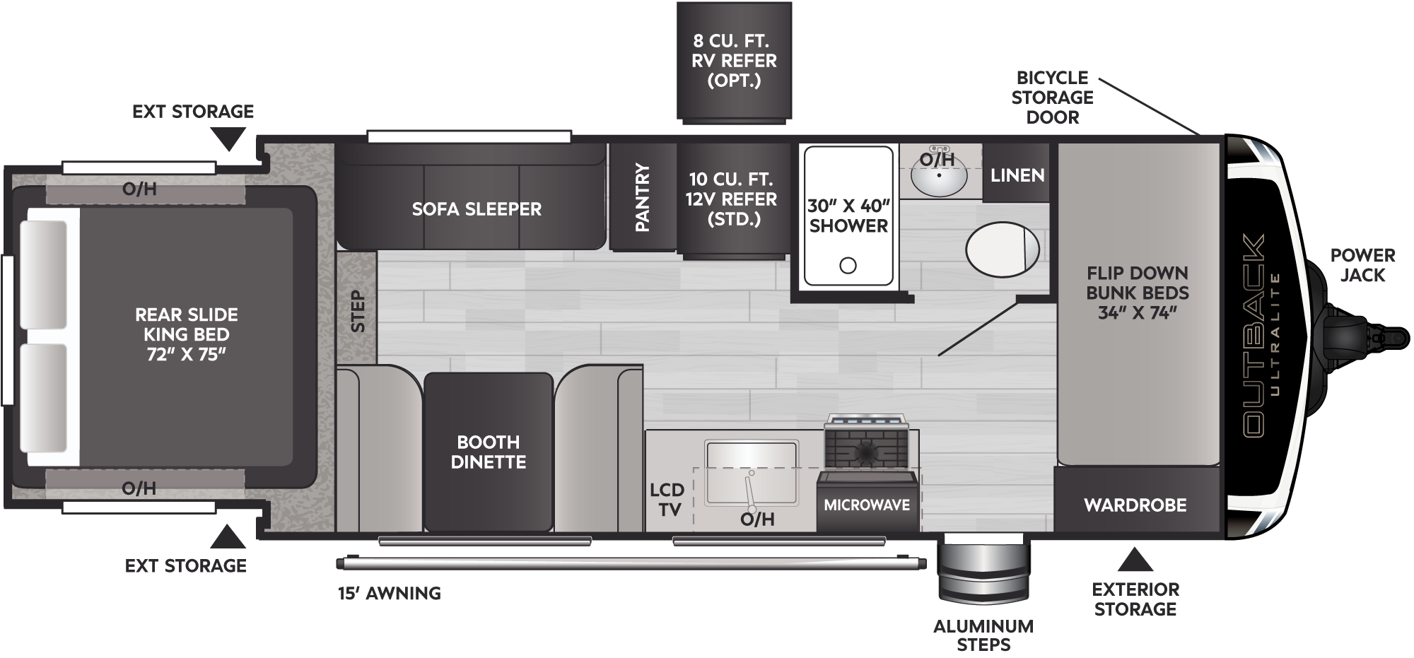 2024 Keystone Outback Ultra Lite 210URS floorplan diagram