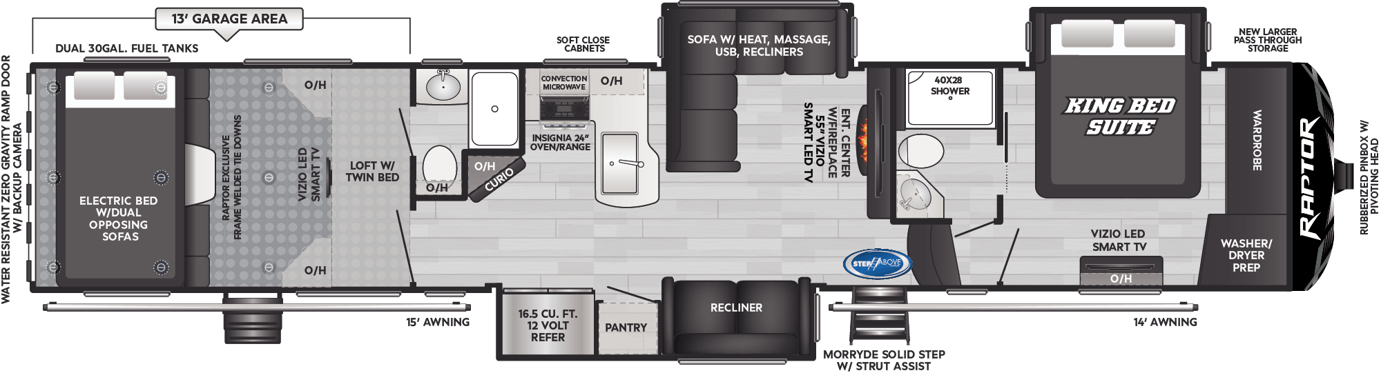 Floorplan of RV model 431