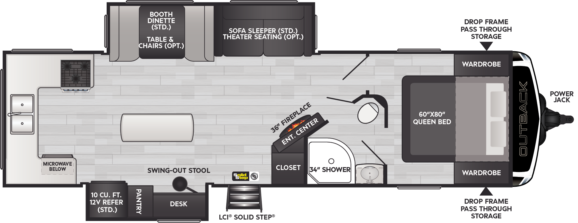 2024 Keystone Outback Ultra Lite 296URK floorplan diagram