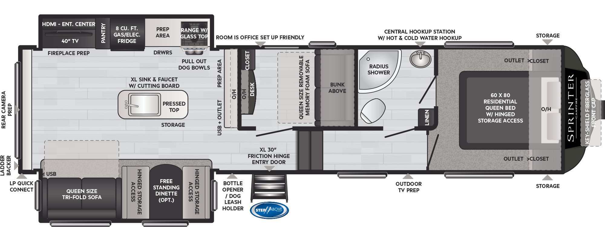 Sprinter Campfire 31FWMB floorplan