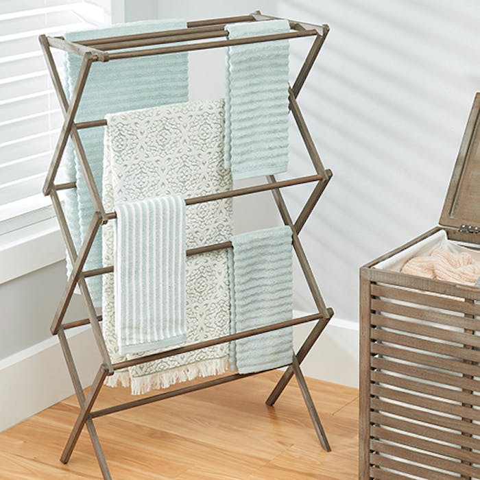Tall Collapsible Laundry Clothes Storage Drying Rack from mDesign