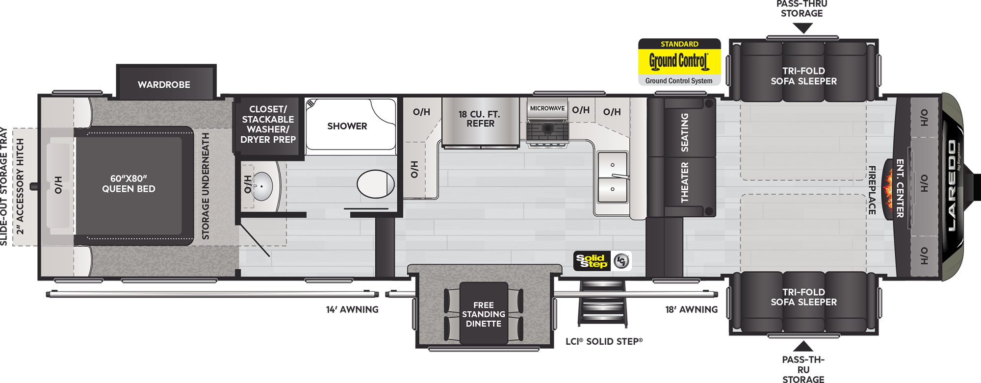 2021 Keystone Laredo 353FL floorplan diagram