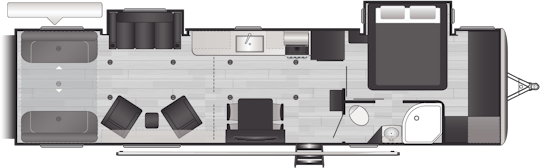 Floorplan of RV model 33V