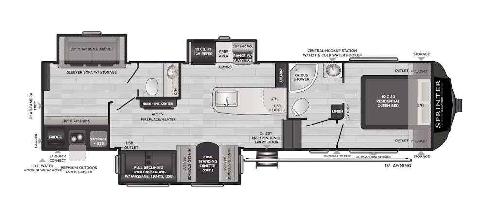Sprinter 372BHS Floorplan