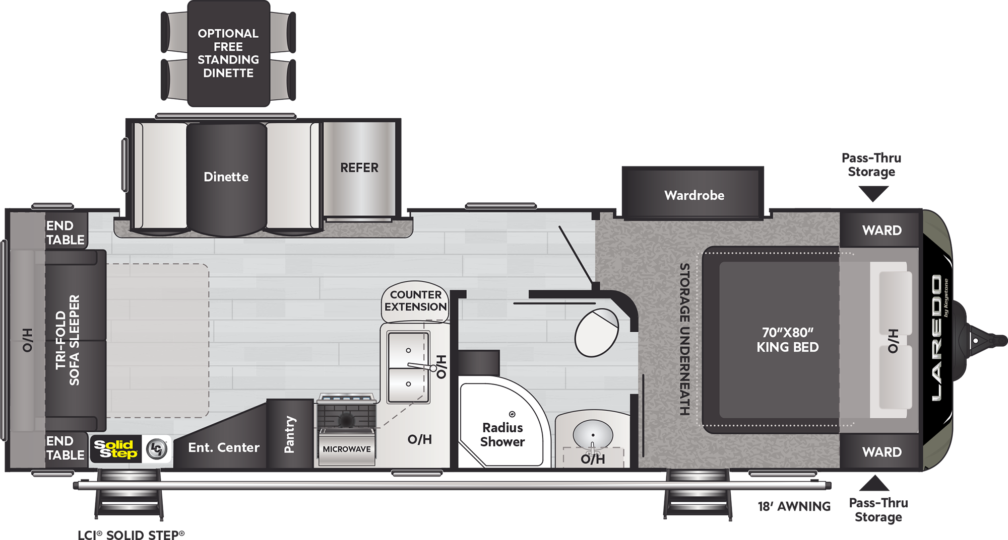 2021 Keystone Laredo 275RL floorplan diagram