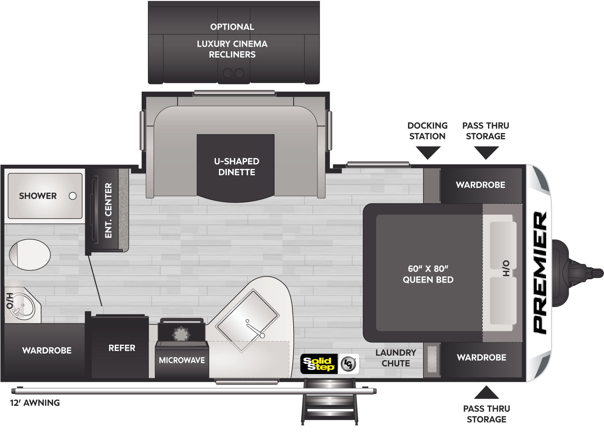 2023 Keystone Premier 19FBPR floorplan diagram