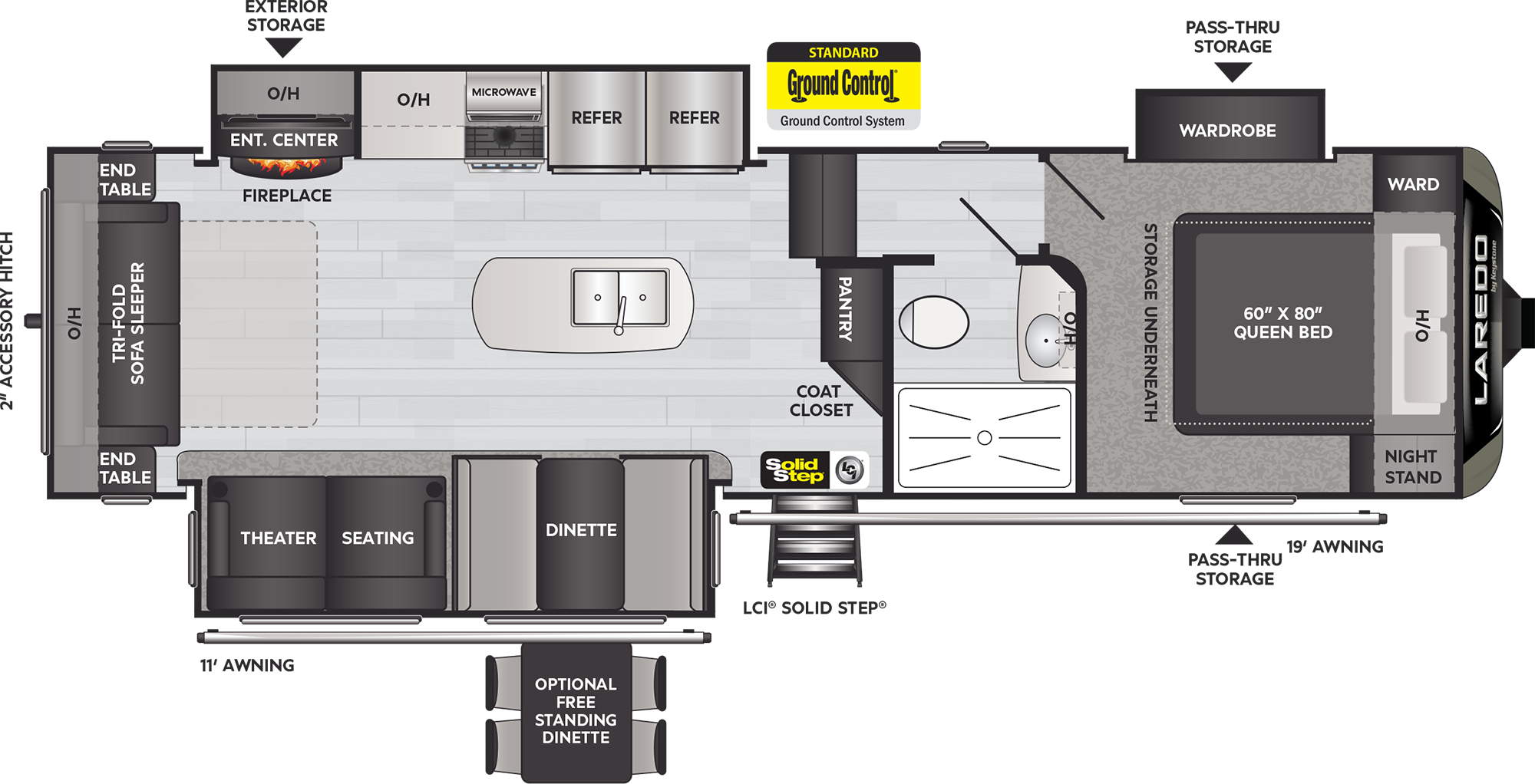 2021 Keystone Laredo Super Lite 290SRL floorplan diagram