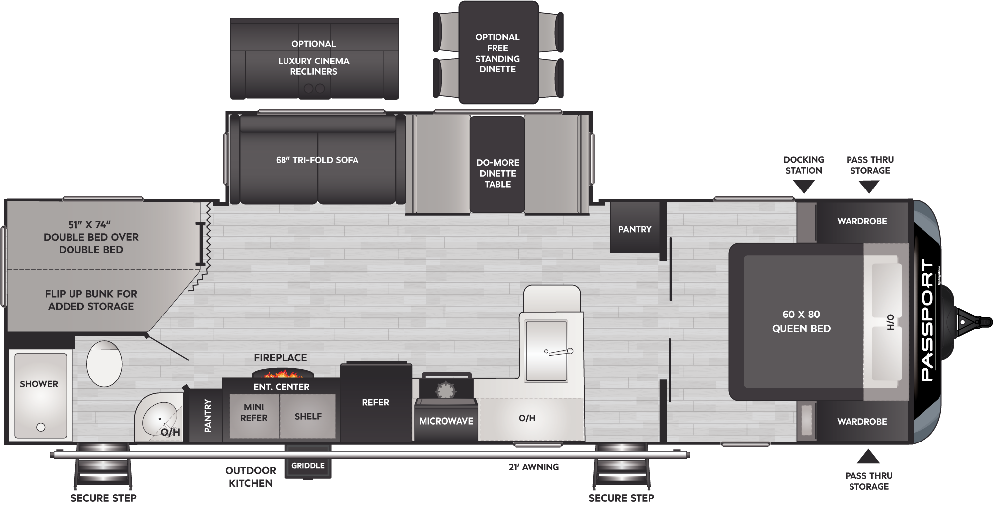 2024 Keystone Passport Gt 2900BH floorplan diagram