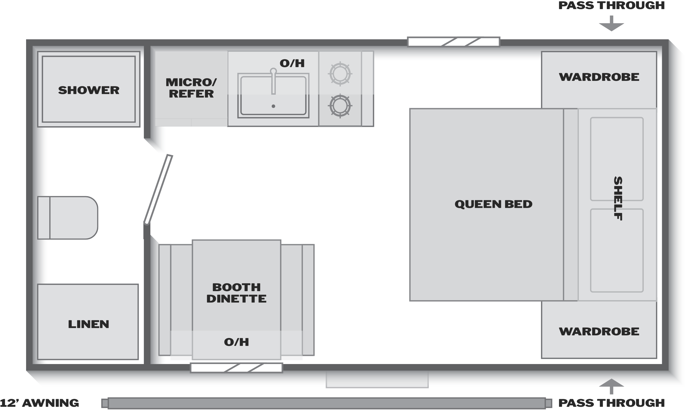 Floorplan of RV model 17RX