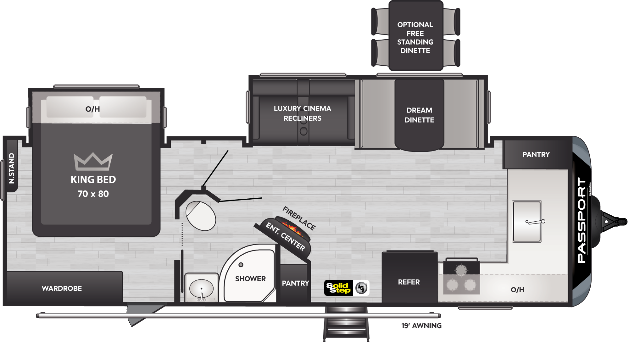 2024 Keystone Passport Gt 2600FKWE floorplan diagram