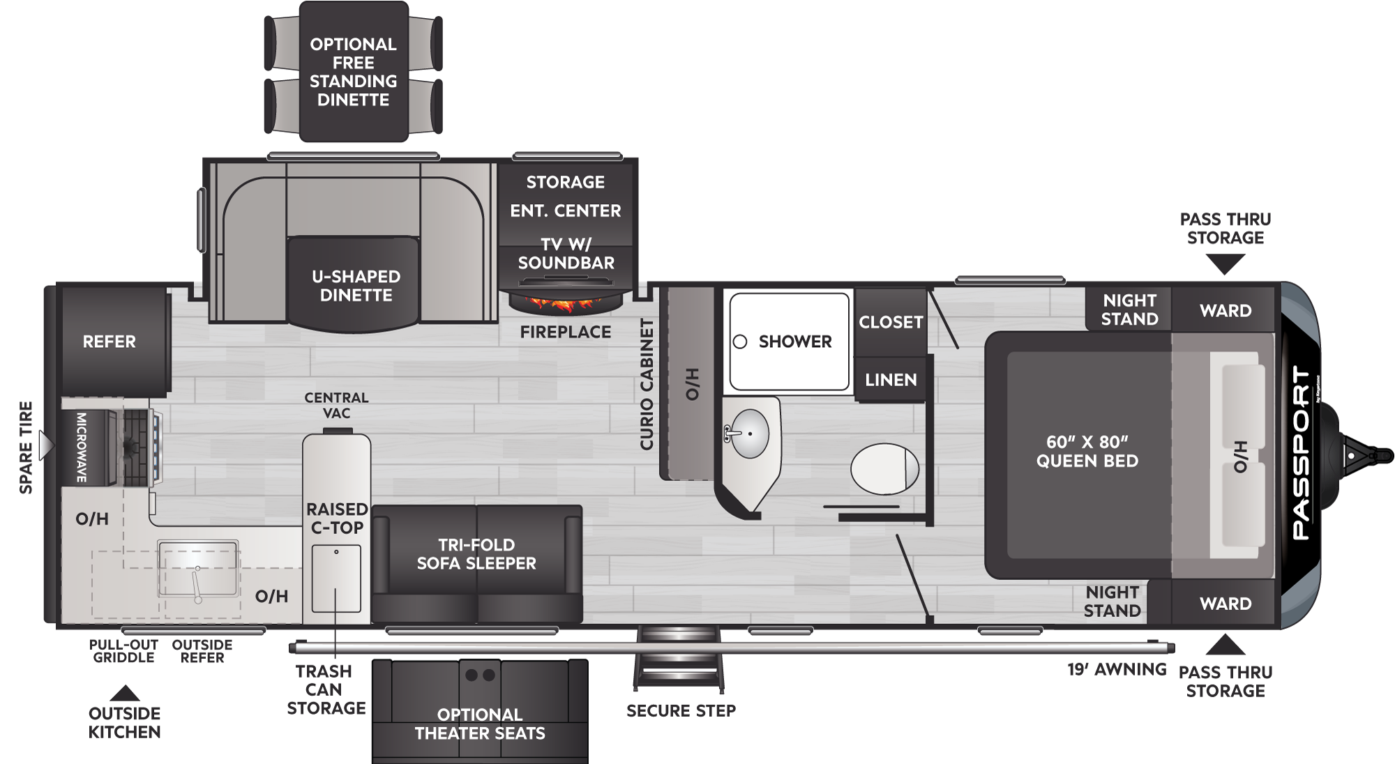 2024 Keystone Passport Gt 2704RK floorplan diagram