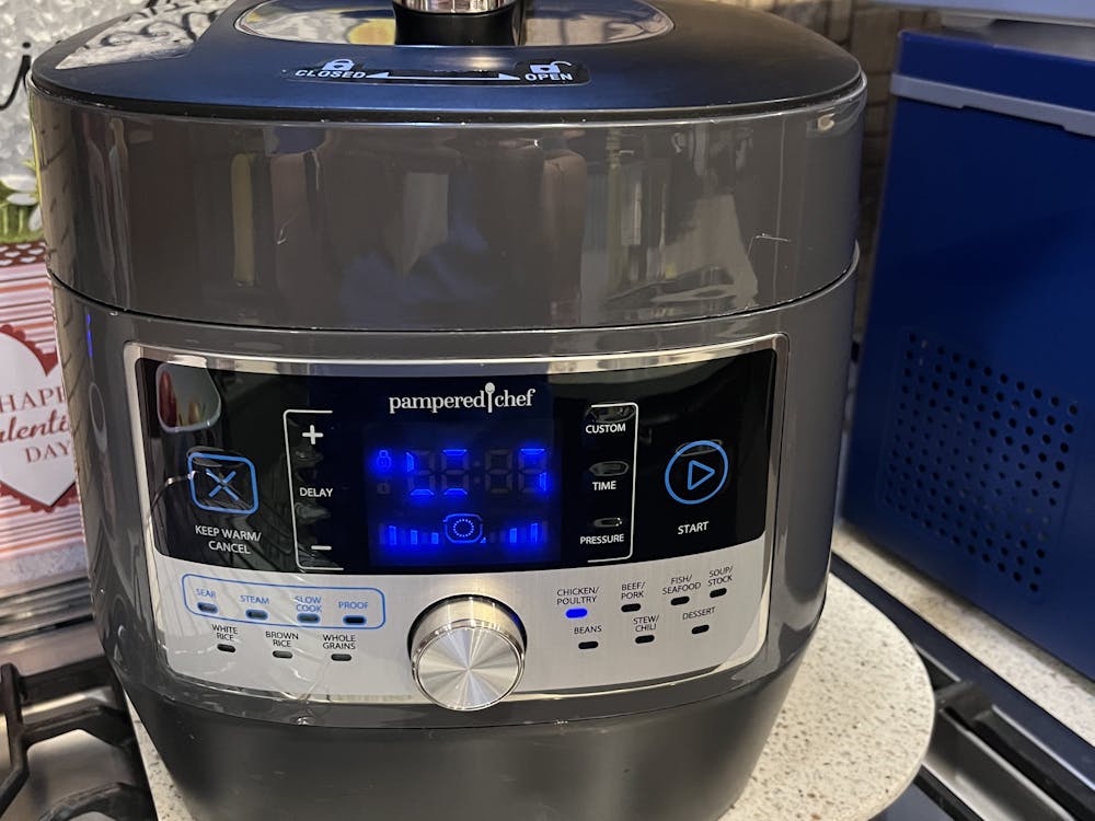 chicken being prepared in an Instant pot