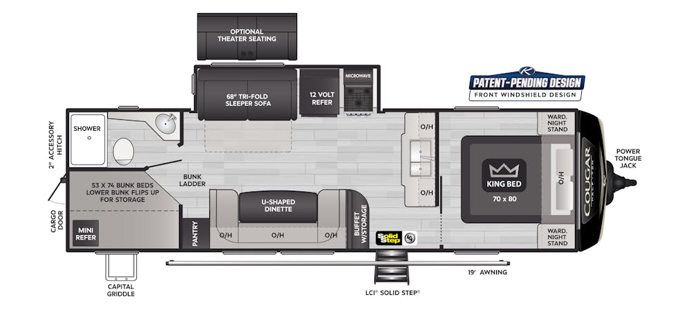 Cougar Half-Ton 27BHS Floorplan Drawing