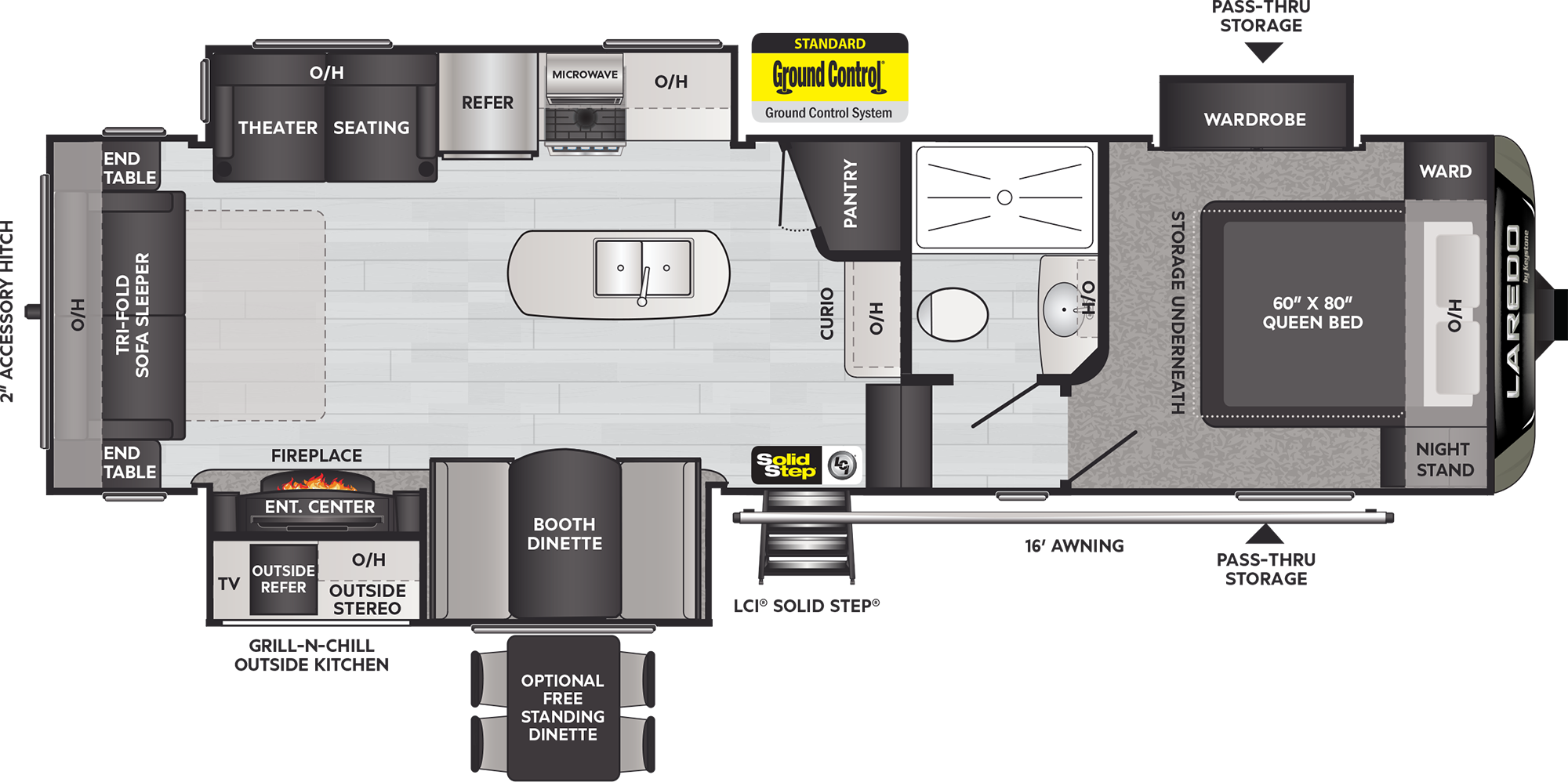 2021 Keystone Laredo Super Lite 298SRL floorplan diagram
