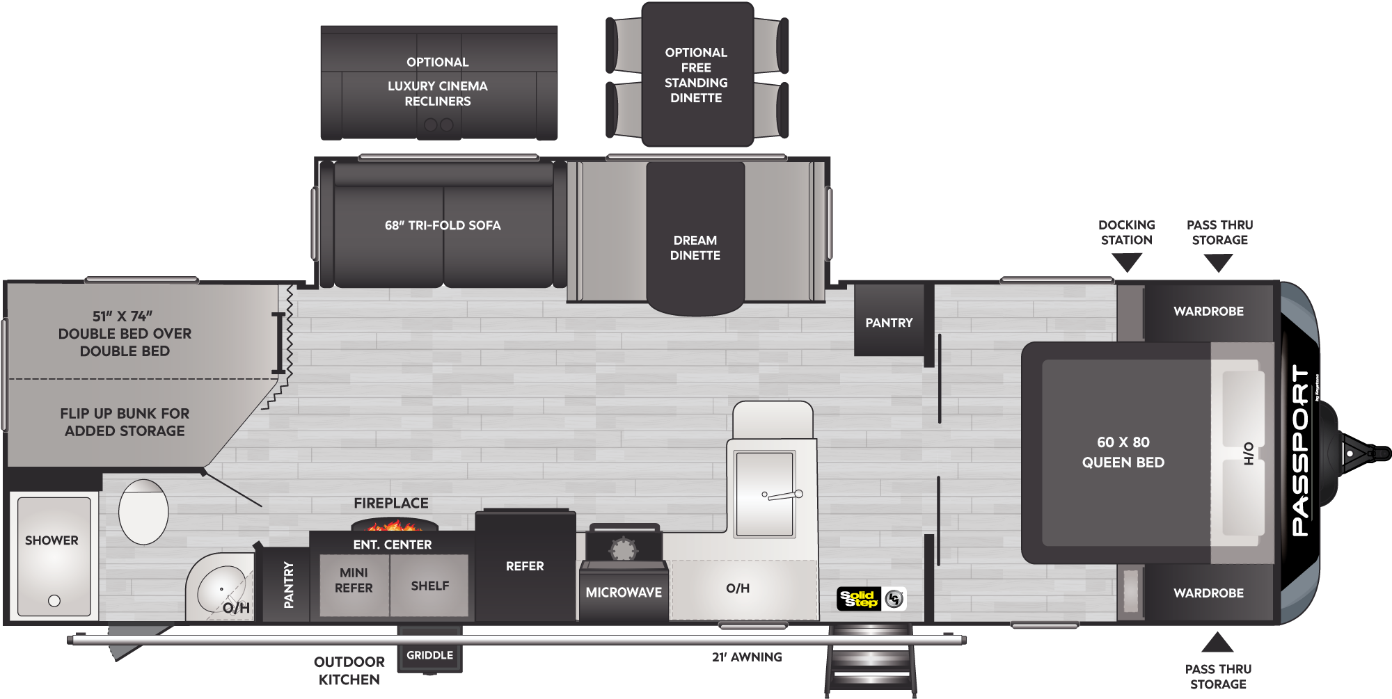2024 Keystone Passport Gt 2900BHWE floorplan diagram