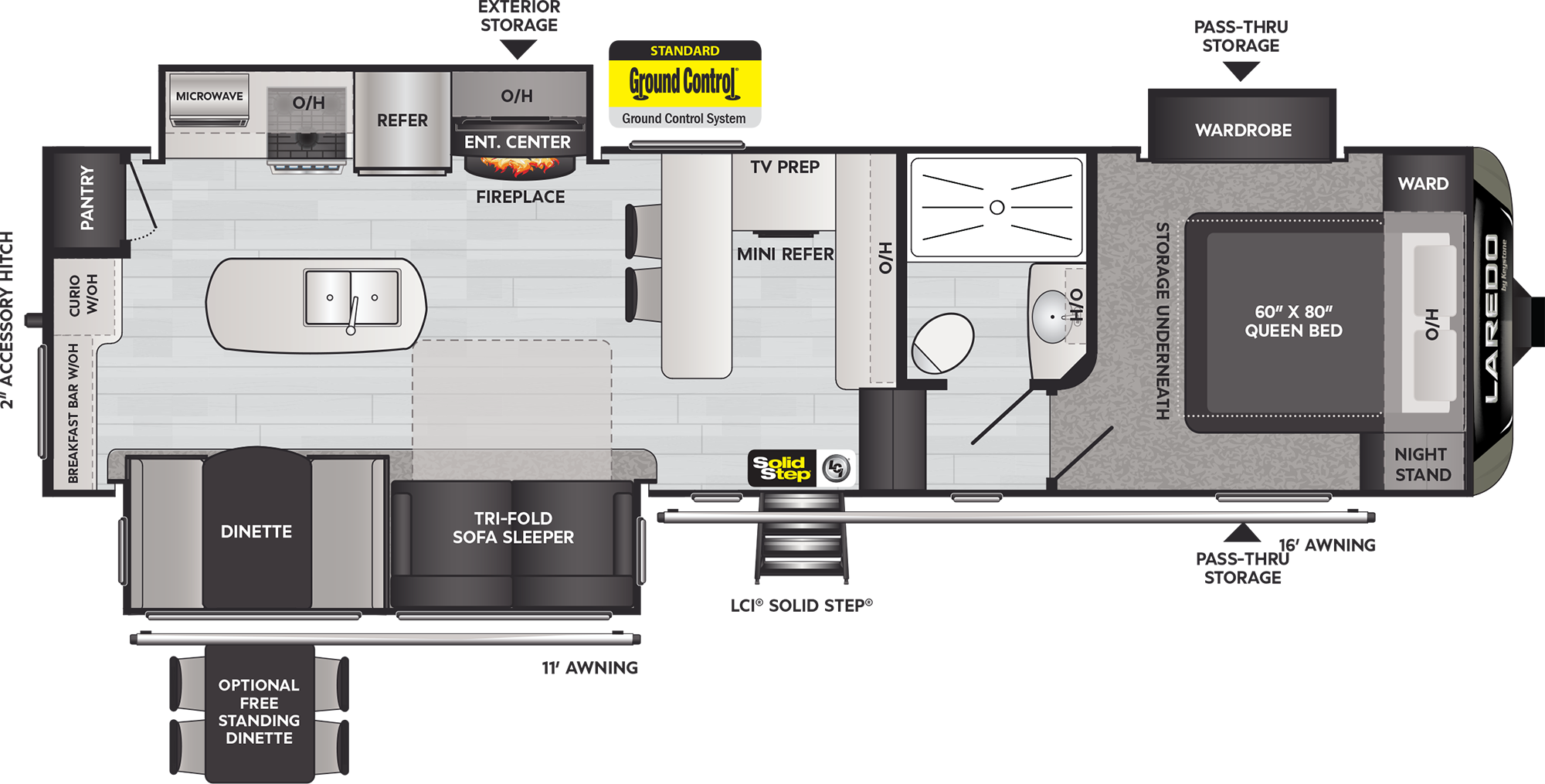 2021 Keystone Laredo Super Lite 294SBR floorplan diagram