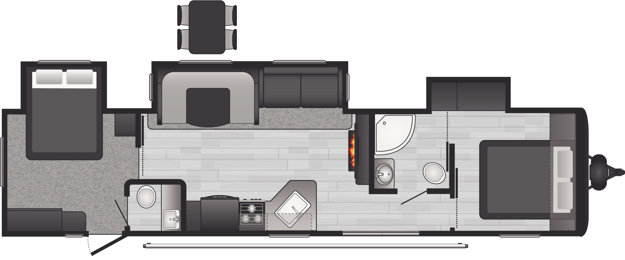 Hideout Destination Travel Trailers 38FQTS floorplan