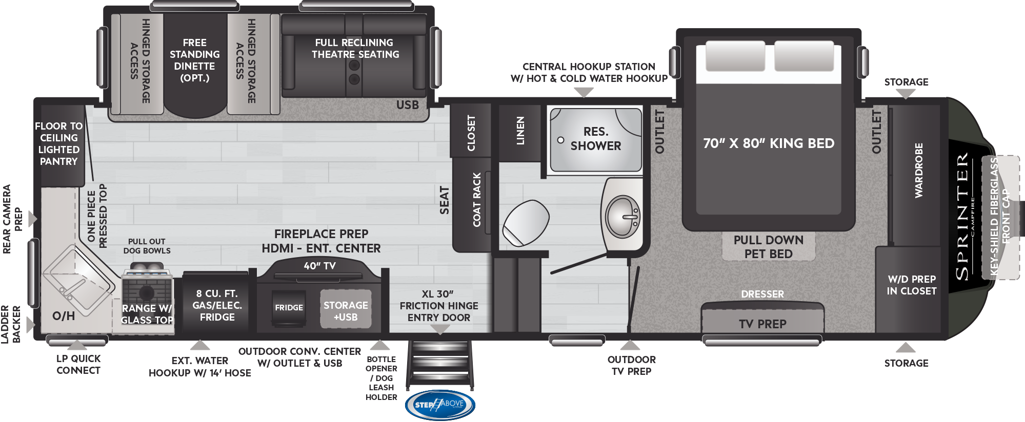 Sprinter Campfire 27FWML floorplan