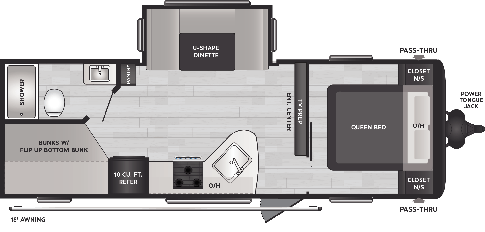 Floorplan of RV model 240BHCWE