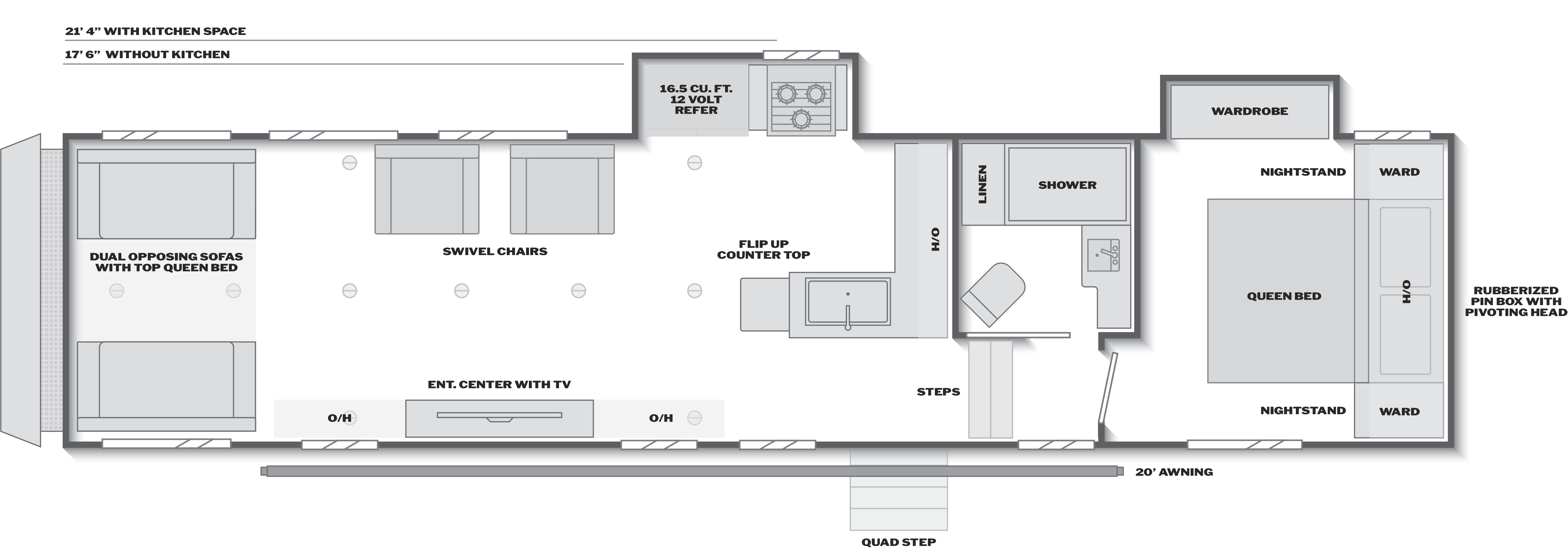 Floorplan of RV model 363
