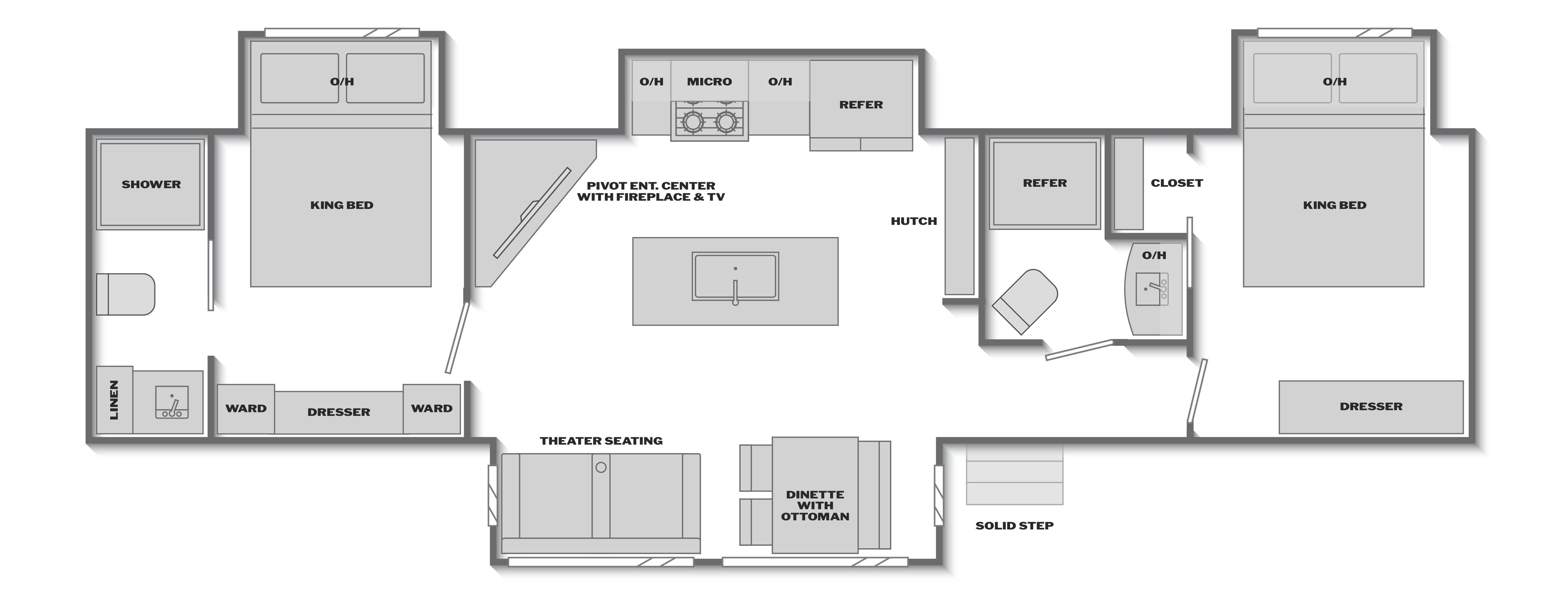 Floorplan of RV model 378DBB