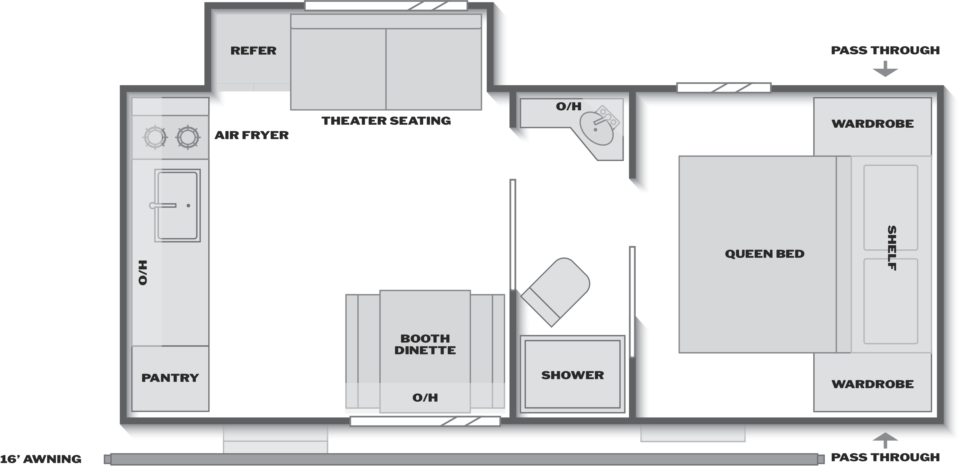 Floorplan of RV model 21RX