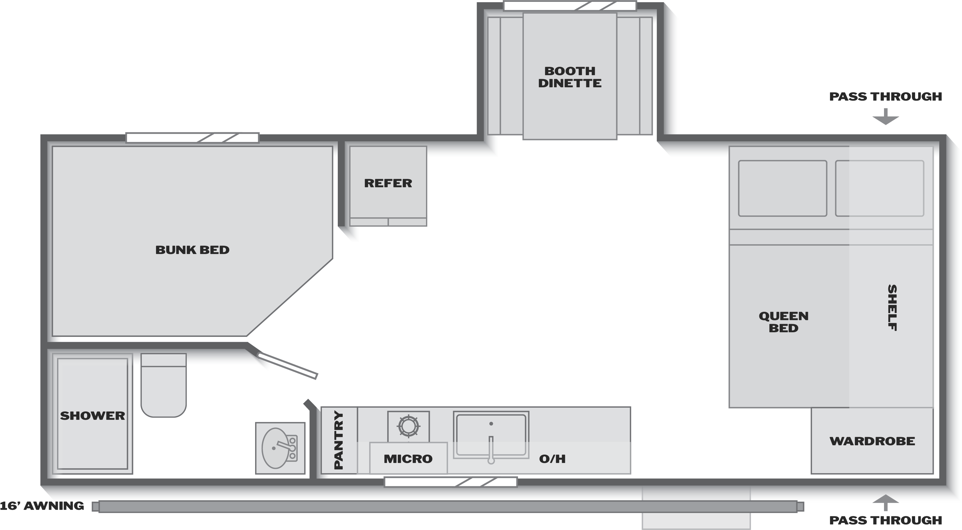 Keystone Coleman 19B floor plan layout published by Keystone