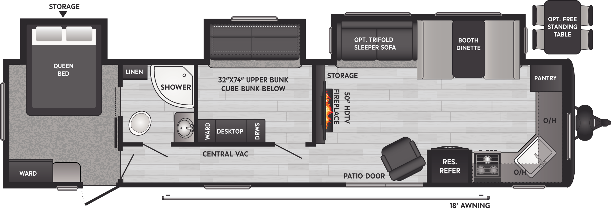 2025 Keystone Hideout Destination Travel Trailers 38FKTS floorplan diagram
