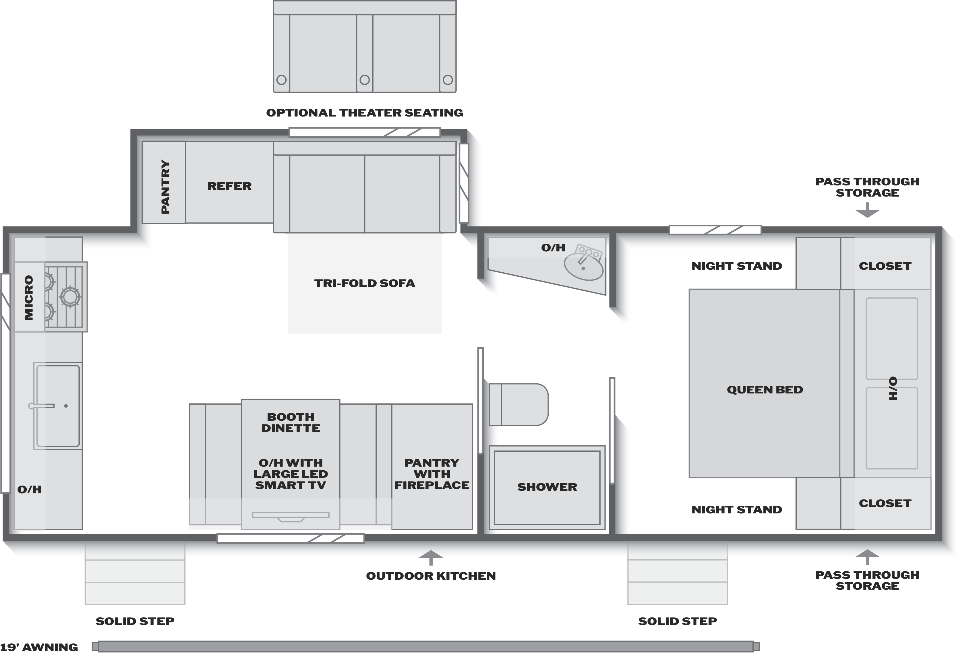 Floorplan of RV model 245RKSWE